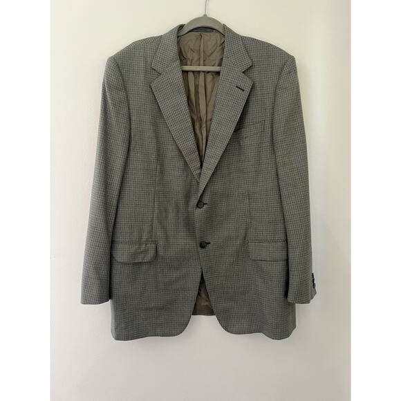 Ermenegildo Zegna 100% wool gray and green plaid Blazer sports coat Jacket 56r - Picture 6 of 8